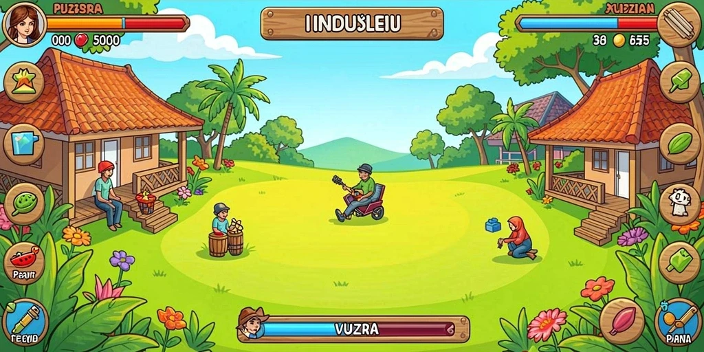 Ilustrasi berbagai karakter pemain dalam game.